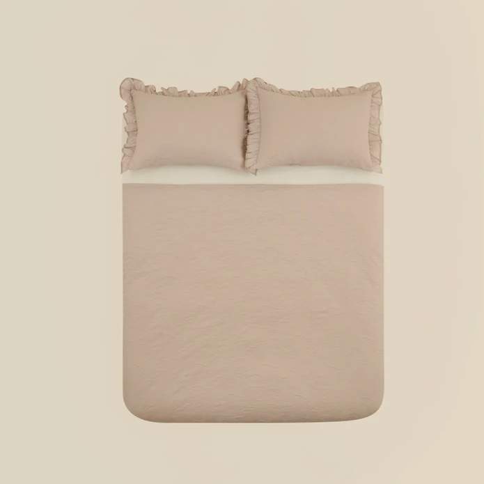 Karaca Home White Collection Tyra %100 Pamuk Çift Kişilik Yatak Örtüsü Bej