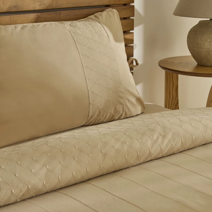 Karaca Home Carmine %100 Pamuk Nakışlı Çift Kişilik Nevresim Takımı Bej