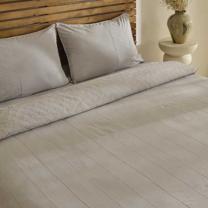 Karaca Home Carmine %100 Pamuk Nakışlı Çift Kişilik Nevresim Takımı Gri