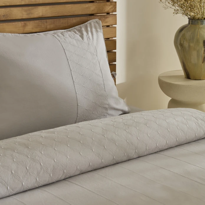 Karaca Home Carmine %100 Pamuk Nakışlı Çift Kişilik Nevresim Takımı Gri