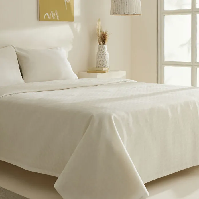 Karaca Home Sarra Britli Bambu Çift Kişilik Pike Takımı Ekru