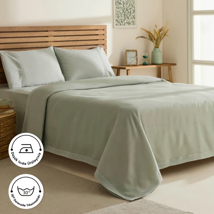 Karaca Home Maisy Bambu Çift Kişilik Pike Takımı Adaçayı