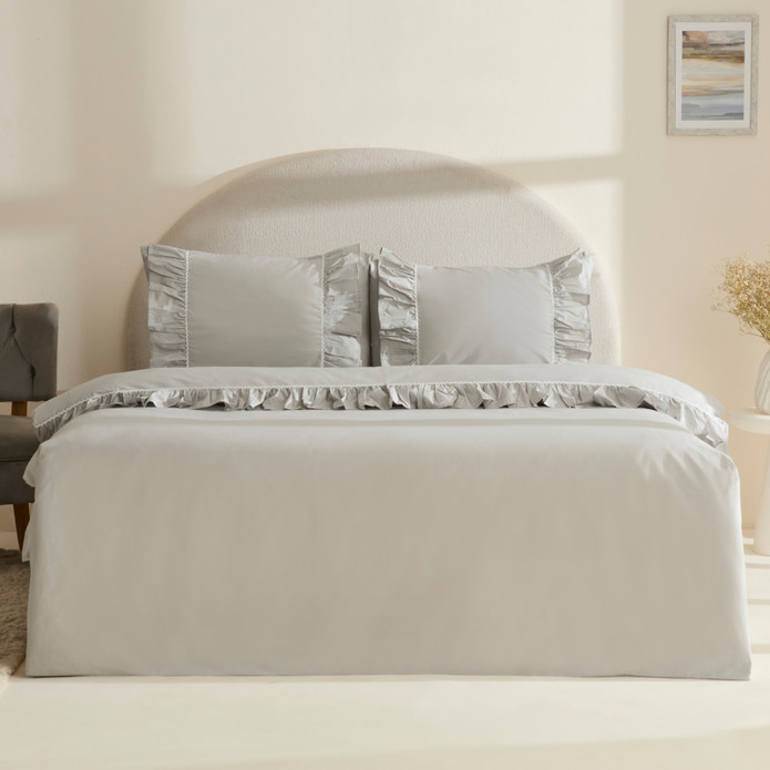 Karaca Home Viento %100 Pamuk Çift Kişilik Nevresim Takımı Gri
