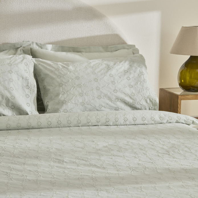 Karaca Home Vivien Brodeli %100 Pamuk Çift Kişilik Nevresim Takımı Adaçayı