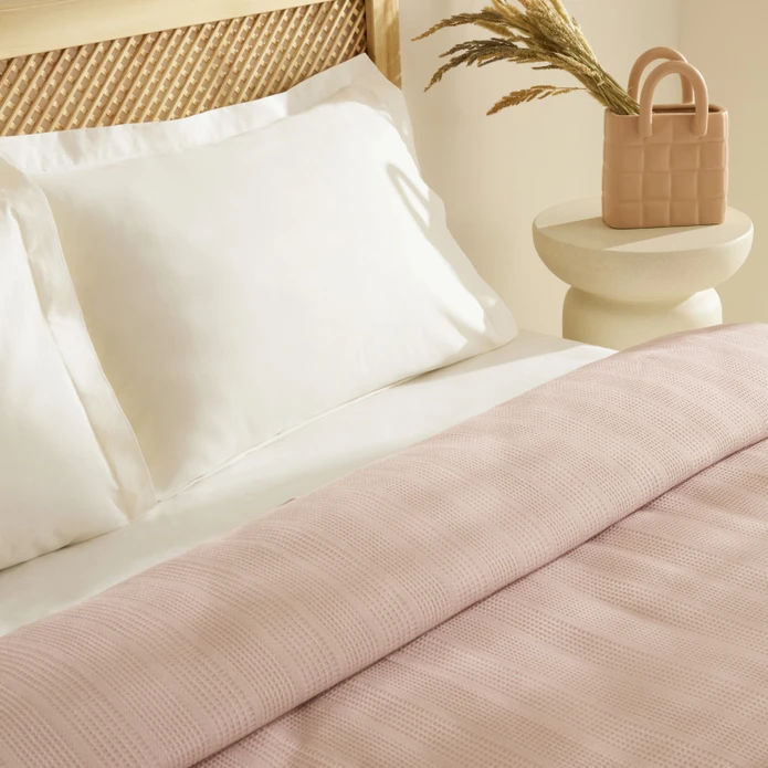 Karaca Home Maye %100 Pamuk Fırfırlı Çift kişilik Tek Pike Somon 