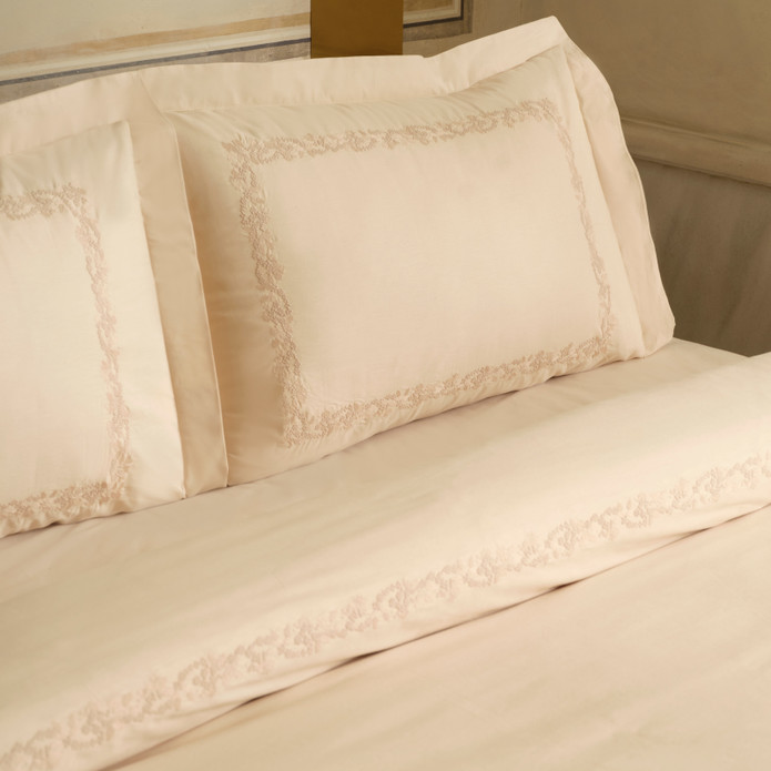 Karaca Home Cortez Nakışlı %100 Pamuk Çift Kişilik Nevresim Takımı Bej 