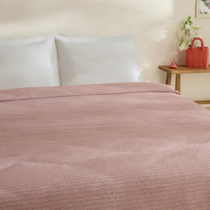 Karaca Home Caris Çift Kişilik Tek Pike Pembe