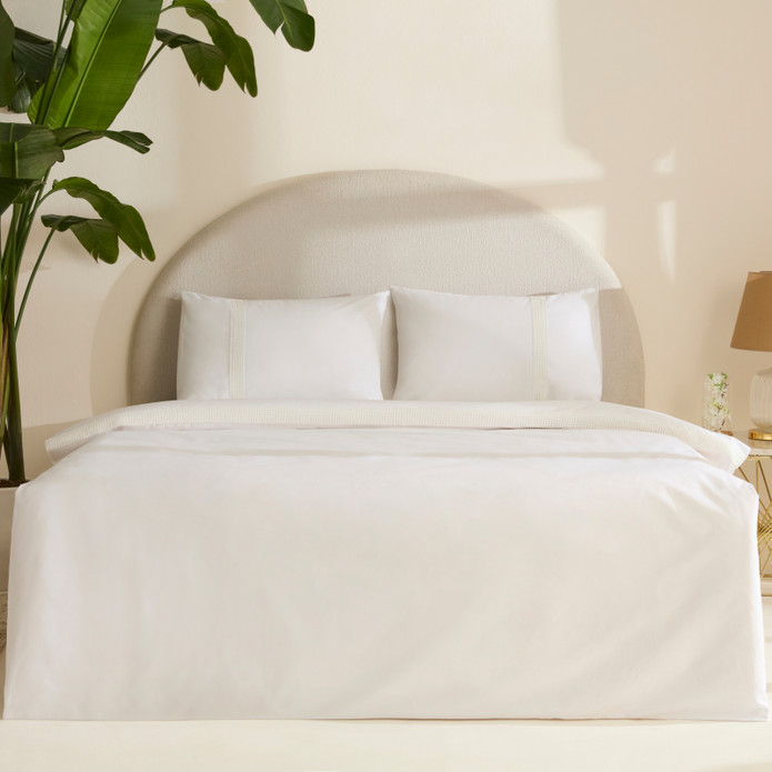 Karaca Home White Coll Cielo %100 Pamuk Çift Kişilik Nevresim Takımı Beyaz