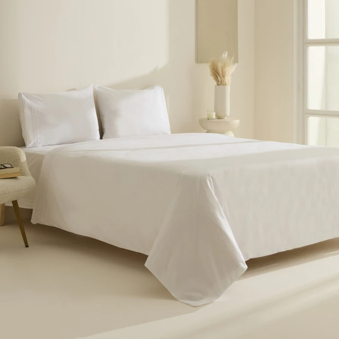Karaca Home White Collection Fiorenza %100 Pamuk Çift Kişilik Nevresim Takımı Beyaz 