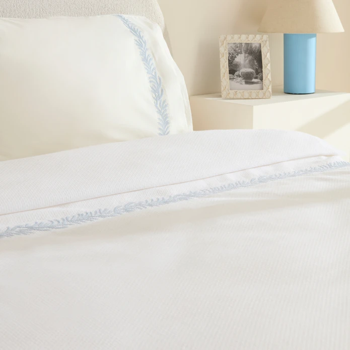 Karaca Home Sparky %100 Pamuk Yaprak Nakışlı Çift Kişilik Pike Takımı 