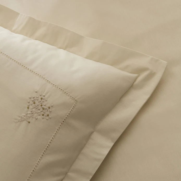 Karaca Home White Collection Rayas %100 Pamuk Nakışlı Çift Kişilik Nevresim Takımı Bej 