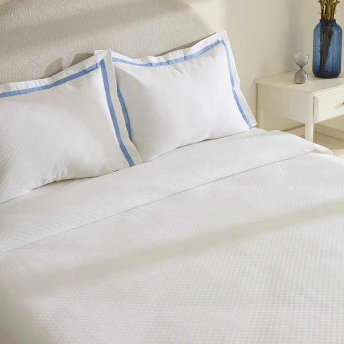Karaca Home White Collection Doris %100 Pamuk Çift Kişilik Yatak Örtüsü Takımı Mavi 