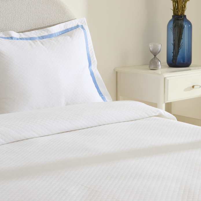 Karaca Home White Collection Doris %100 Pamuk Çift Kişilik Yatak Örtüsü Takımı Mavi 