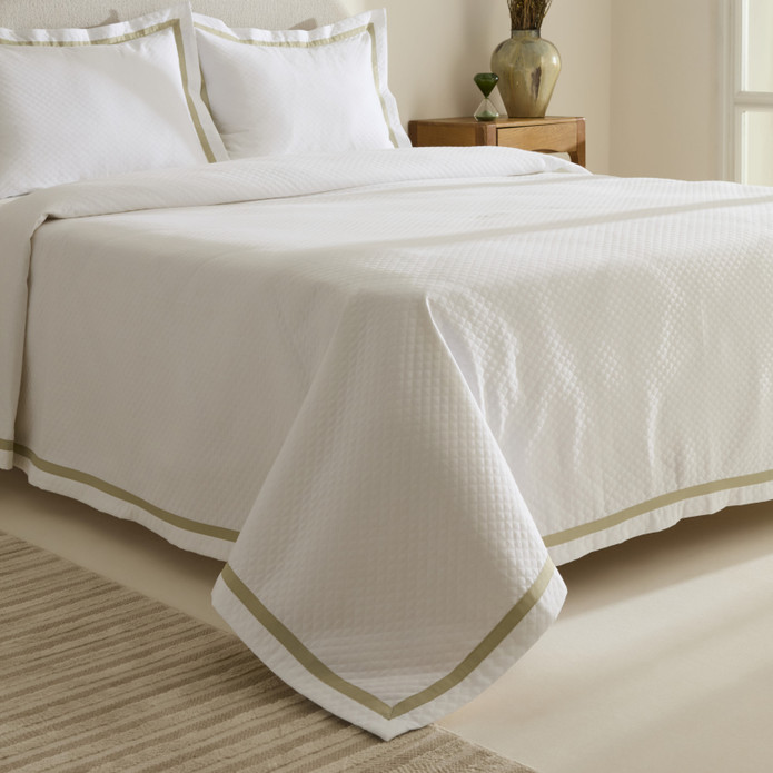 Karaca Home White Collection Doris %100 Pamuk Çift Kişilik Yatak Örtüsü Takımı Adaçayı