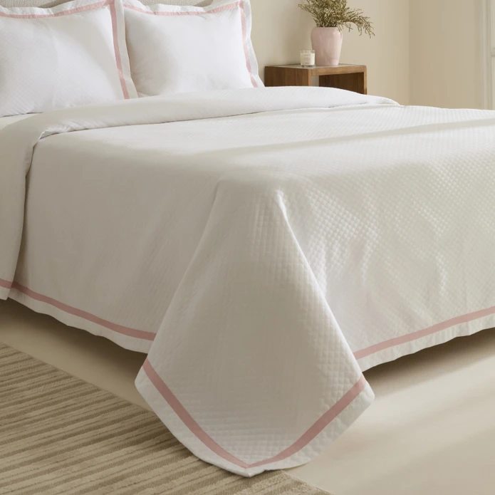 Karaca Home White Collection Doris %100 Pamuk Çift Kişilik Yatak Örtüsü Takımı Pudra