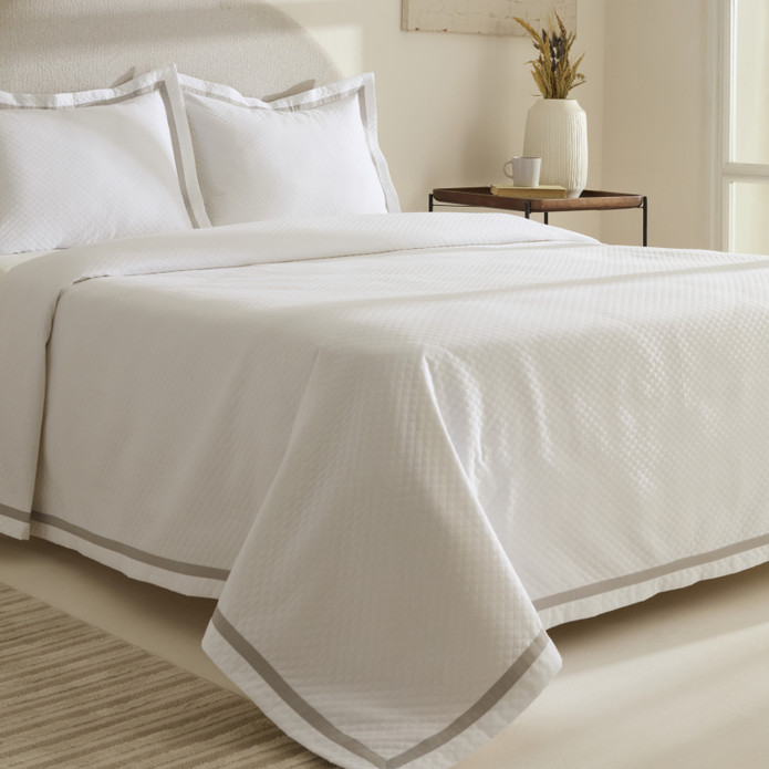 Karaca Home White Collection Doris %100 Pamuk Çift Kişilik Yatak Örtüsü Takımı Gri