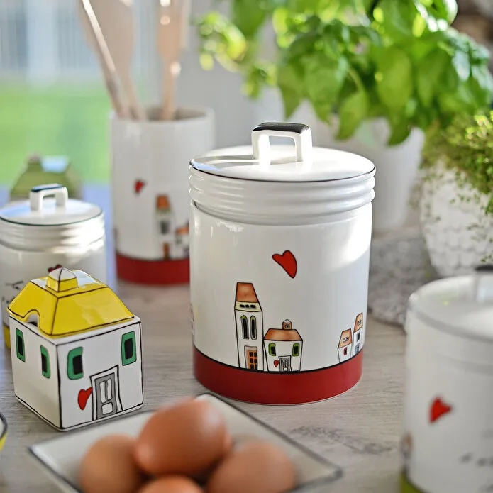 Egan Italy Le Casette Kavanoz Kırmızı 11x15 cm