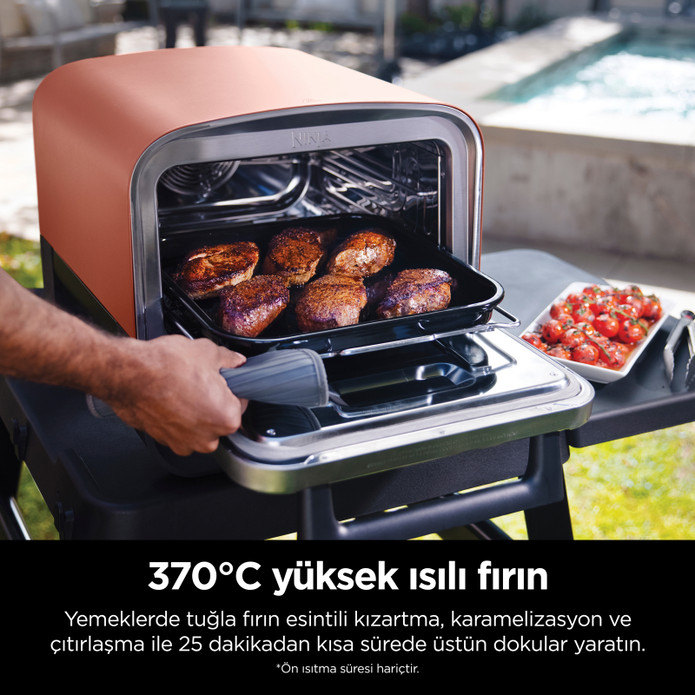 Ninja Woodfire Elektrikli Dış Mekan Fırın, Artisan Pizza Makinesi ve Barbekü Smoker