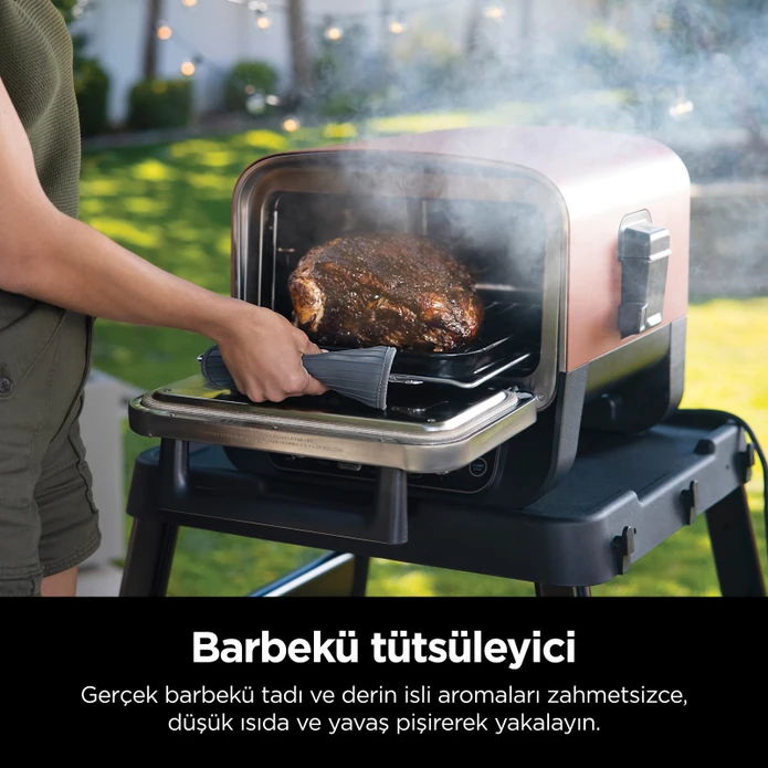Ninja Woodfire Elektrikli Dış Mekan Fırın, Artisan Pizza Makinesi ve Barbekü Smoker