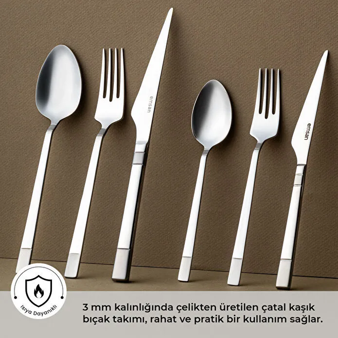Emsan Duru 84 Parça 12 Kişilik Lüks Kutulu Çatal Kaşık Bıçak Seti