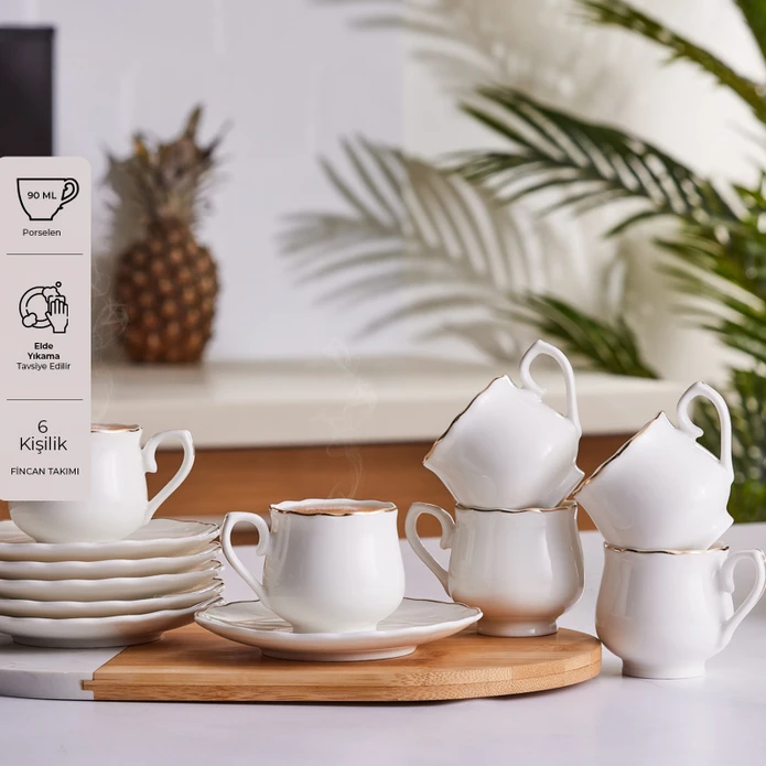 Emsan Beykoz 6 Kişilik Kahve Fincanı Takımı 90 ml 