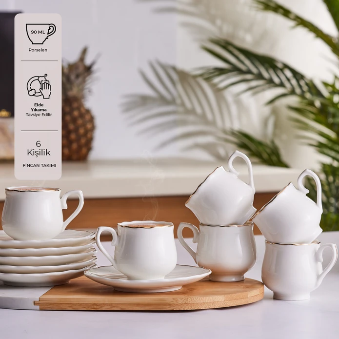 Emsan Beykoz 6 Kişilik Kahve Fincanı Takımı 90 ml 