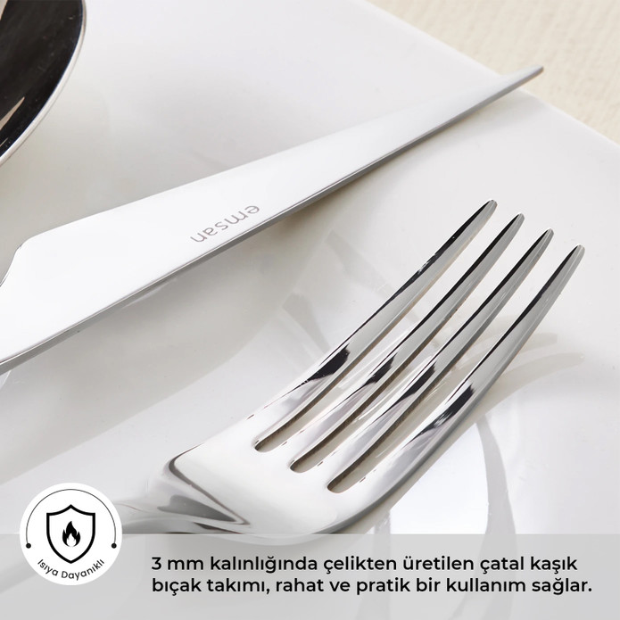 Emsan Sedir Elegance 84 Parça 12 Kişilik Çatal Kaşık Bıçak Takımı 