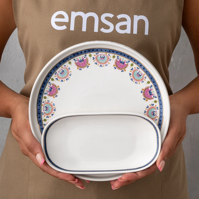 Emsan Ethnic Pink Porselen 32 Parça 6 Kişilik Kahvaltı/Servis Takımı