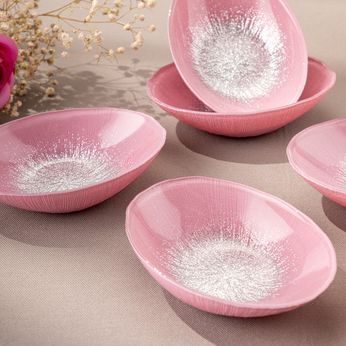 Emsan Pastel 6 Parça Cam Gondol 12 cm Pembe