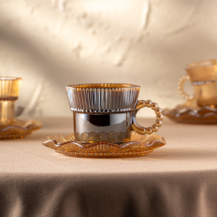 Emsan Hatrı Var Amber 80 ml 6'lı Kahve Fincanı Takımı