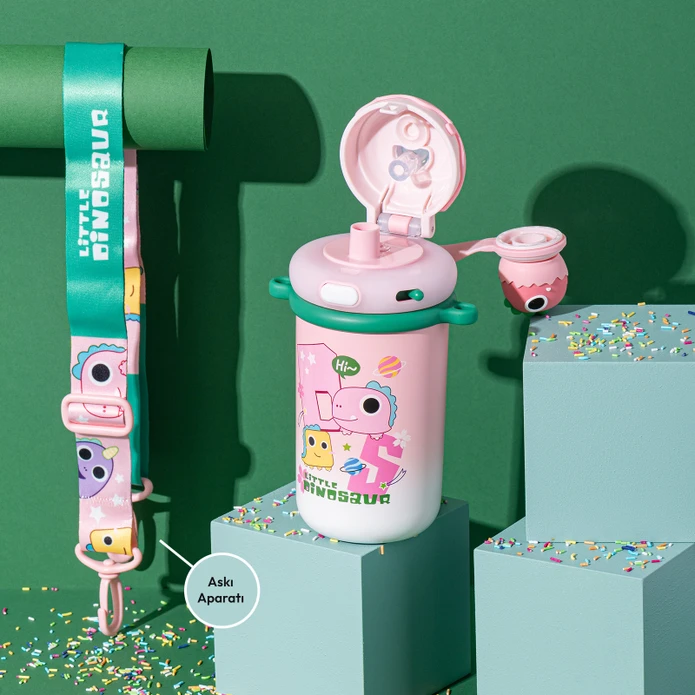 Emsan Baby Dinazor Termos Pembe 450 ml