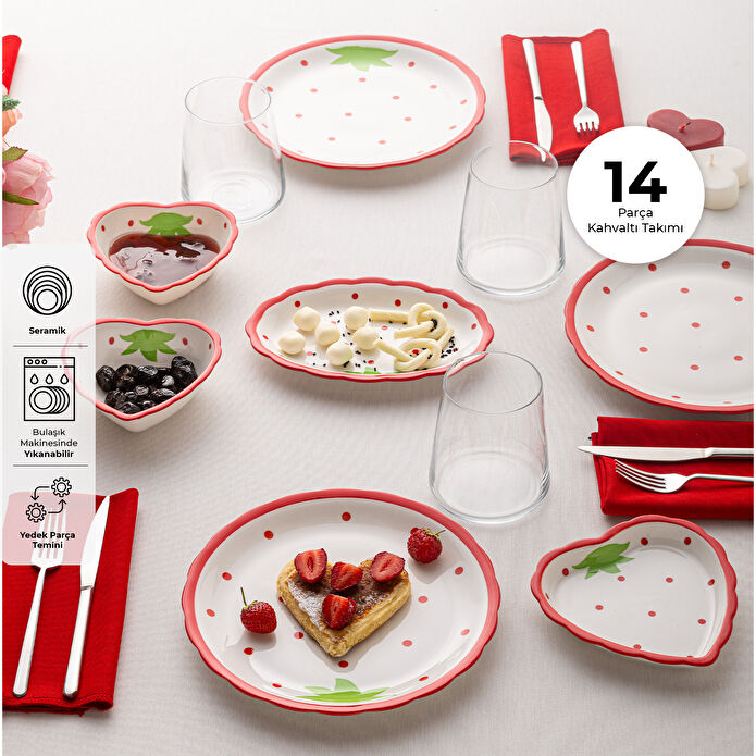 Emsan Loveberry 14 Parça 6 Kişilik Kahvaltı Takımı