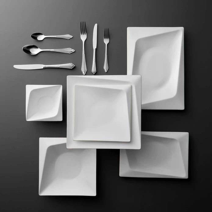 Jumbo Fold Platin 58 Parça 12 Kişilik Yemek Takımı