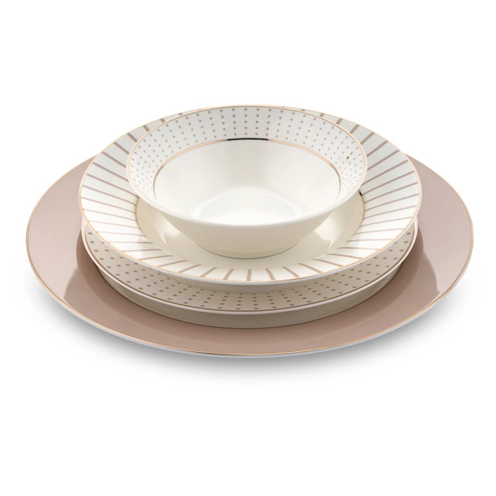 Jumbo Navy 24 Parça 6 Kişilik Yemek Takımı Beige