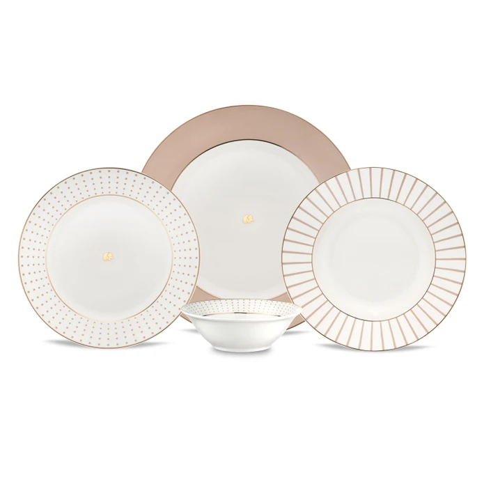 Jumbo Navy 24 Parça 6 Kişilik Yemek Takımı Beige