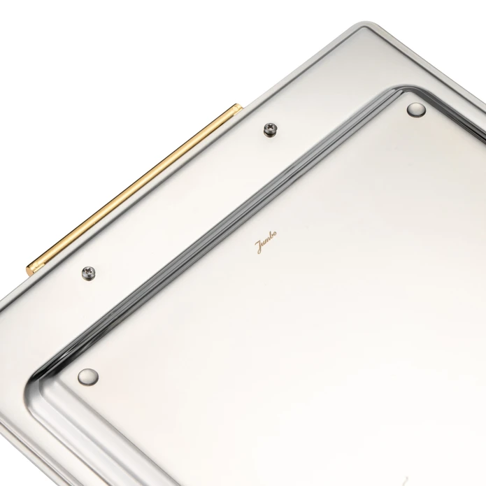 Jumbo Taranto Çelik Büyük Tepsi Gold 48,5 x 31,5 cm