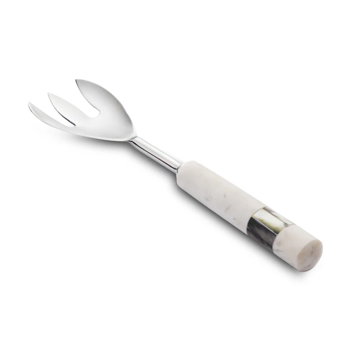Jumbo Romano Mermer Salata Servis Seti Beyaz
