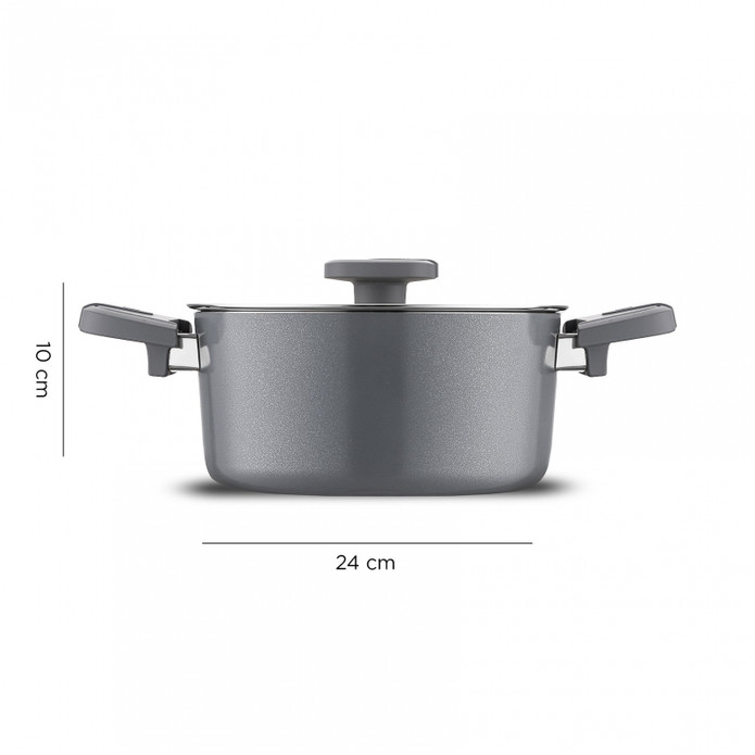 Jumbo Swiss Crystal 7 Parça Tencere Seti Grey