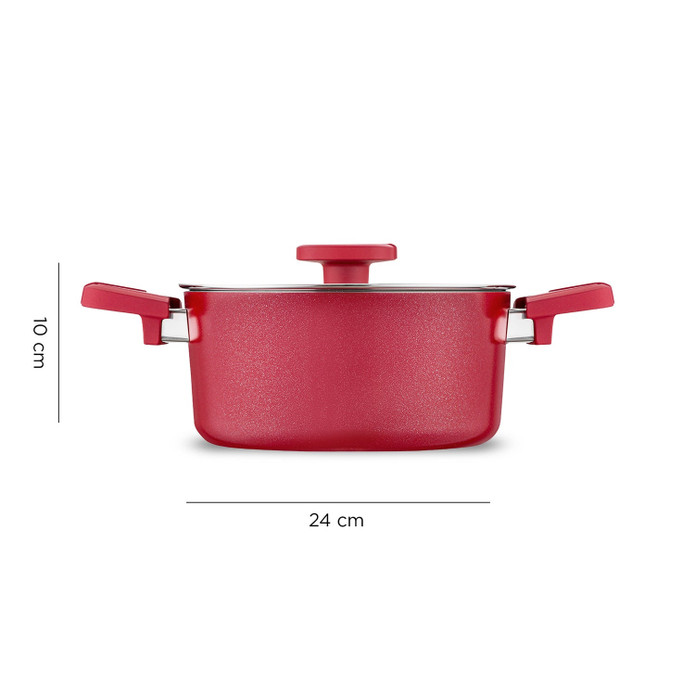 Jumbo Swiss Crystal 7 Parça Tencere Seti Red
