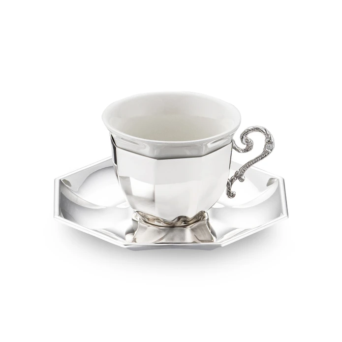 Jumbo Timeless MMXXV Tek Kişilik Kahve Fincan Seti Silver