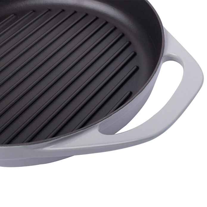 Pot Art Gri Yuvarlak Döküm Grill Tava 30 cm