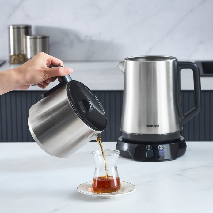 Homend Royaltea Elegant 1775h Konuşan Çay Makinesi Inox Siyah