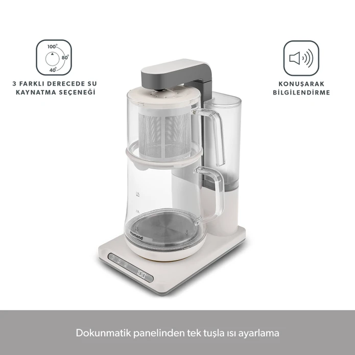 Homend Smart Royaltea Plus 2 in 1 Otomatik Çay ve Türk Kahve Makinesi Beyaz