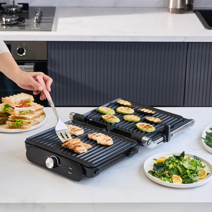 Homend Grilliant 1366H Inox Gövdeli Çıkarılabilir Döküm Plakalı Tost ve Izgara Makinesi