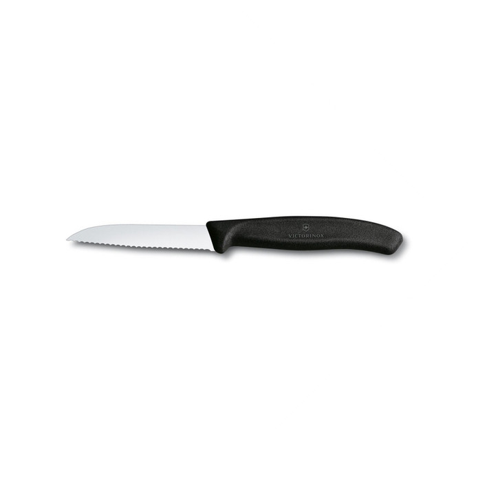 Victorinox Tırtıklı Soyma Bıçağı Düz Siyah 8 cm