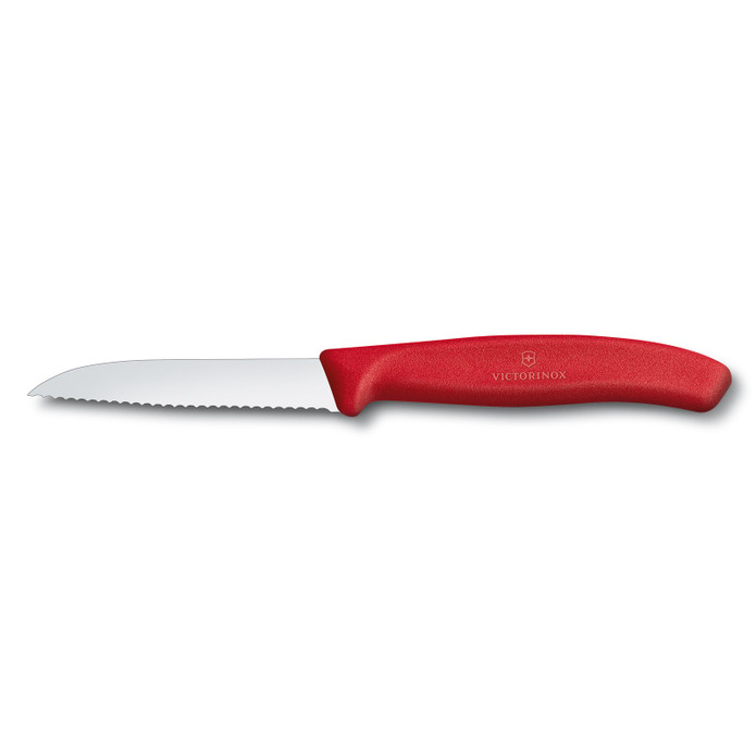 Victorinox Tırtıklı Soyma Bıçağı Düz Kırmızı 8 cm