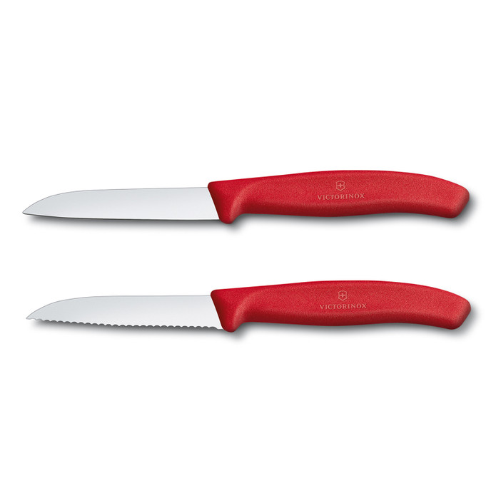 Victorinox Tırtıklı Soyma Bıçağı Düz Kırmızı 8 cm