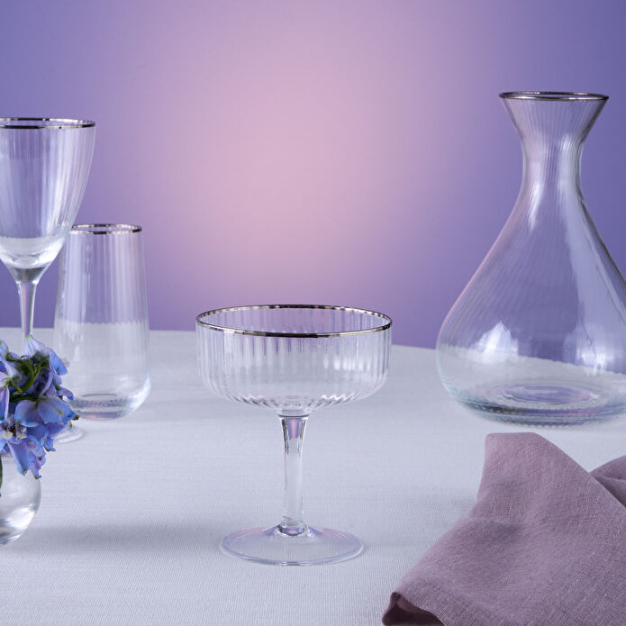 Karaca Fine Pearl 37 Parça Bardak Seti Platin