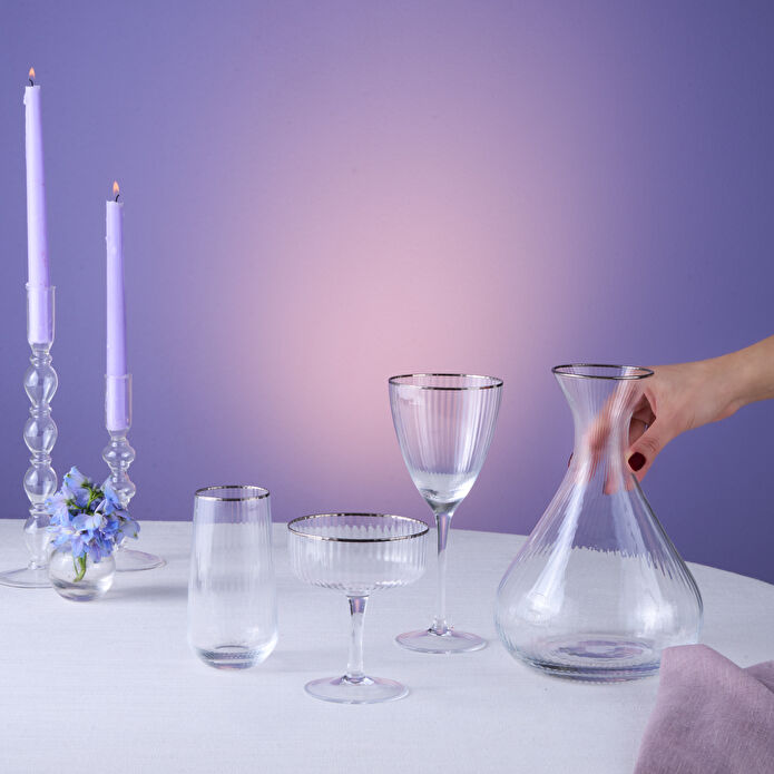 Karaca Fine Pearl 37 Parça Bardak Seti Platin