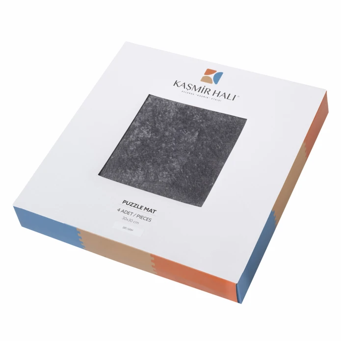 Kaşmir Halı Puzzle Mat Gri 30x30 cm